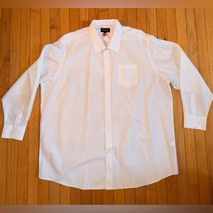 Men’s Allsense 3XL 19-19.5 Neck Button Down Long Sleeve White Dress Shirt